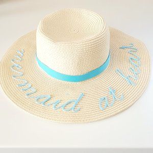 Toddler/kid straw mermaid hat